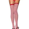 leg avenue cari striped thigh high stockings 6005 at pleasure zone