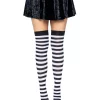 leg avenue cari striped thigh high stockings 6005 at pleasure zone